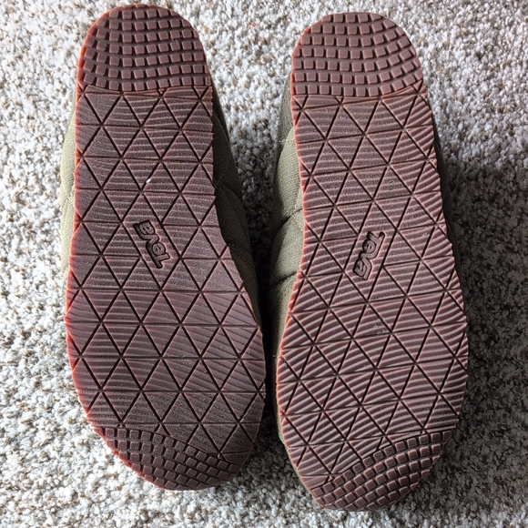Teva Quilted Olive Green Slip-Ons - Picture 2 of 3